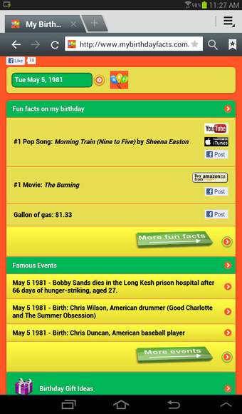 Image 0 for My Birthday Facts