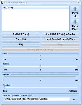 Image 0 for Play MP3s Slowly Software
