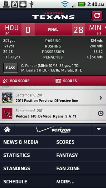 Imagen 0 para Houston Texans Mobile App