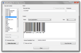 Image 0 for TechnoRiver Barcode Font