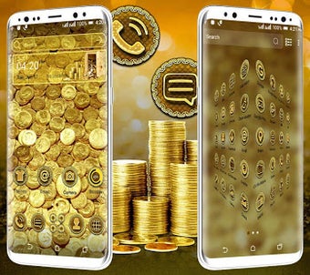 Imagen 2 para Gold Coin Launcher Theme