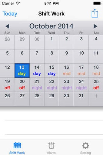 Image 0 for Shift worker's calendar L…