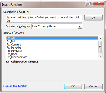 Imagen 1 para Live Currency In Excel