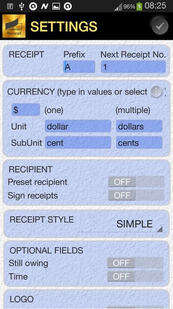 Imagen 0 para Cash Receipt