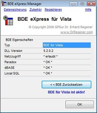 Image 0 for BDE eXpress for Vista