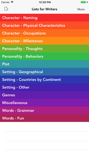 Image 0 for Lists for Writers - ideas…