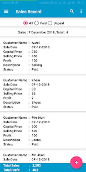 Image 2 for Simple Sales Record