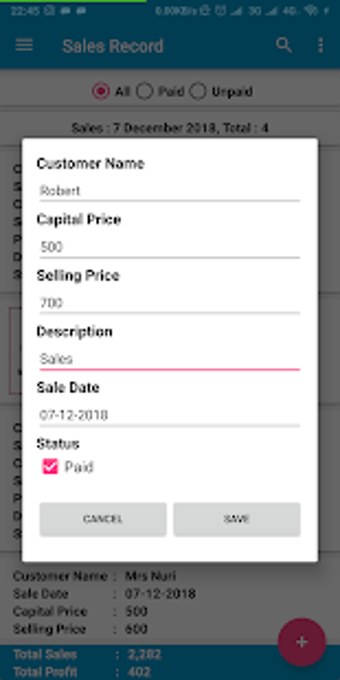 Image 0 for Simple Sales Record