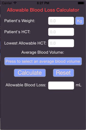 Image 0 for Allowable Blood Loss Calc…