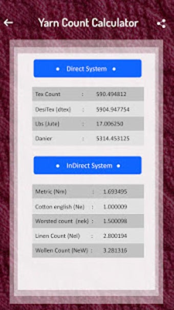 Imagen 0 para Yarn count and Cost Calcu…