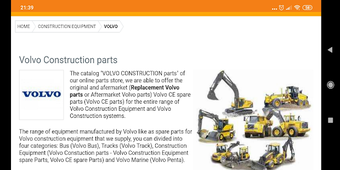 Imagen 1 para Volvo Construction parts …