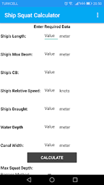 Image 0 for Ship Squat Calculator / U…