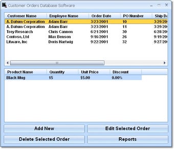 Image 0 for Customer Orders Database …
