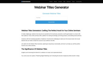 Imagen 0 para Webinar Titles Generator