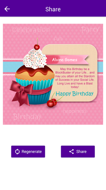 Imagen 1 para Name on Birthday Card