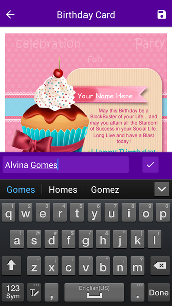 Imagen 0 para Name on Birthday Card