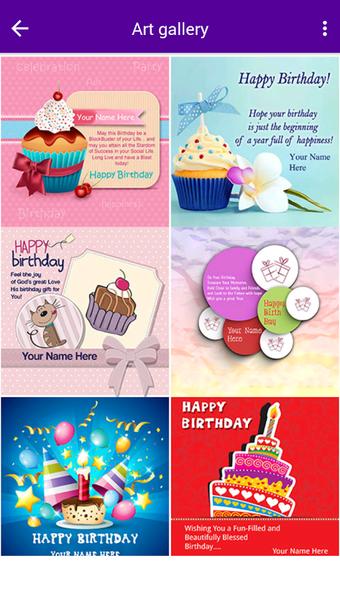 Image 0 for Name on Birthday Card