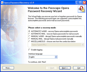 Imagen 0 para Opera Password Recovery