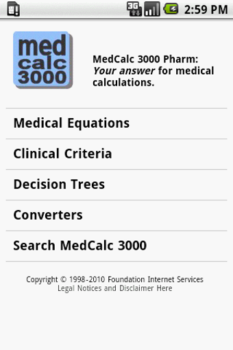 Image 1 for MedCalc 3000 Pharmacology