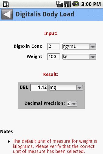 Image 2 for MedCalc 3000 Pharmacology