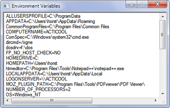 Image 0 for EnvarList