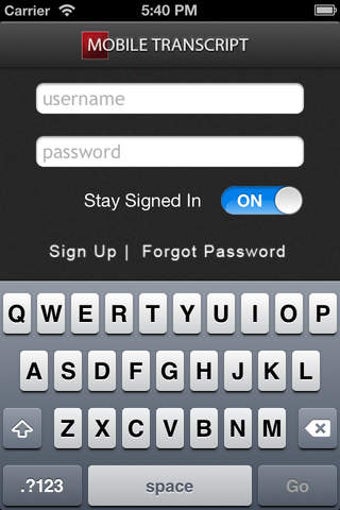Image 0 for Mobile Transcript