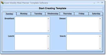 Image 0 for Excel Weekly Meal Planner…