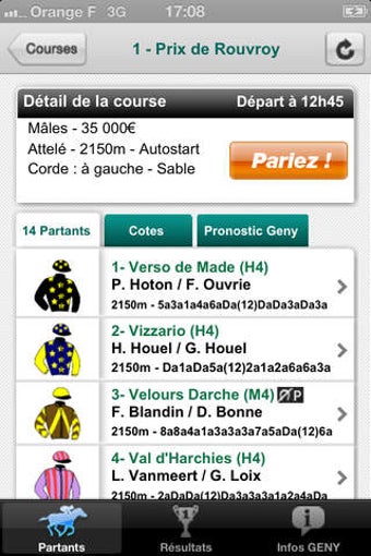 Imagen 0 para GENY Courses - Infos Turf