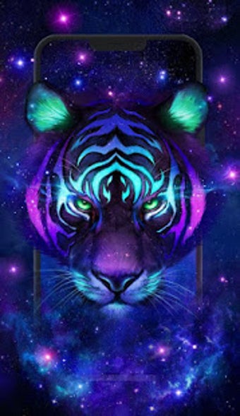 Imagen 2 para Neon Tiger Live Wallpaper