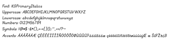 Image 0 for KG Primary Italics