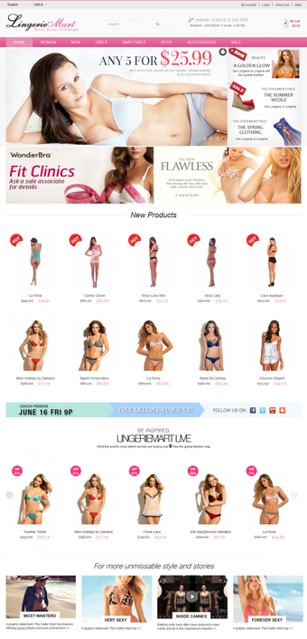 Imagen 0 para Lingerie Virtuemart Templ…