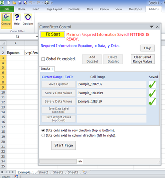 Image 0 for CurveFItter ExcelAddIn