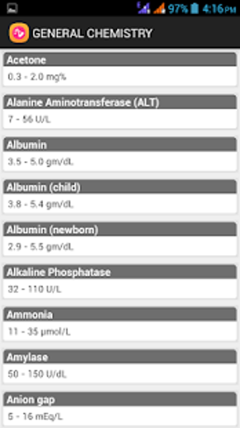 Imagen 0 para Normal Lab Values Referen…