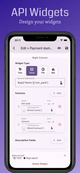 Image 0 for API Widgets