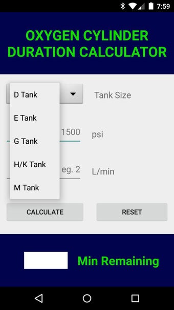 Image 1 for Oxygen Duration Calculato…