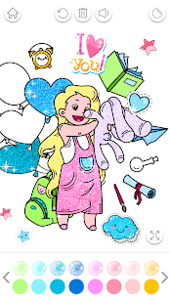 Imagen 0 para Kawaii Coloring Book Glit…