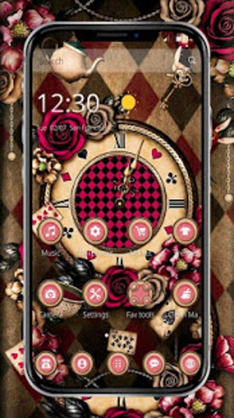 Image 0 for Vintage Rose Clock Theme