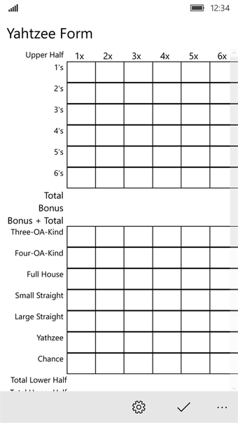 Image 0 for Yahtzee Form for Windows …