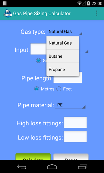 Imagen 1 para Gas Pipe Sizing Calculato…
