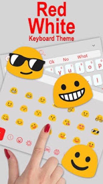 Image 1 for Red White Keyboard Theme
