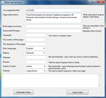 Image 0 for Meta Tag Generator