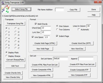 Image 0 for Song Transpose
