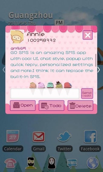 Imagen 2 para GO SMS Pro Pink Sweet the…