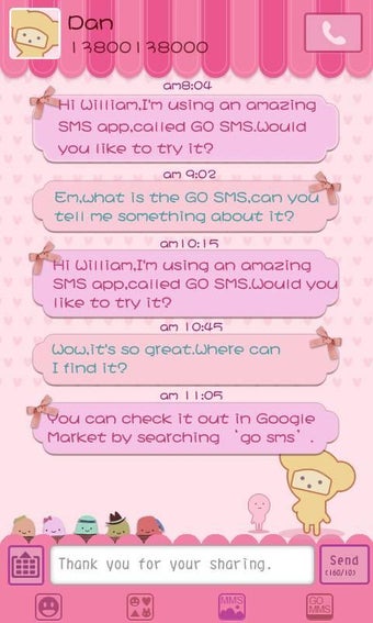 Imagen 0 para GO SMS Pro Pink Sweet the…