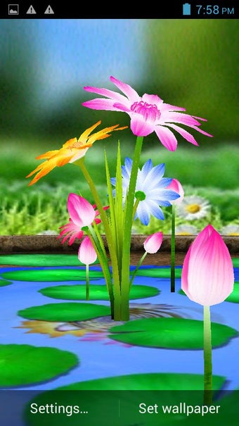 Imagen 1 para 3D Flowers Touch Wallpape…