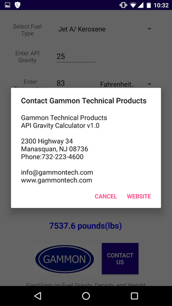 Imagen 1 para Gammon API Gravity Calcul…
