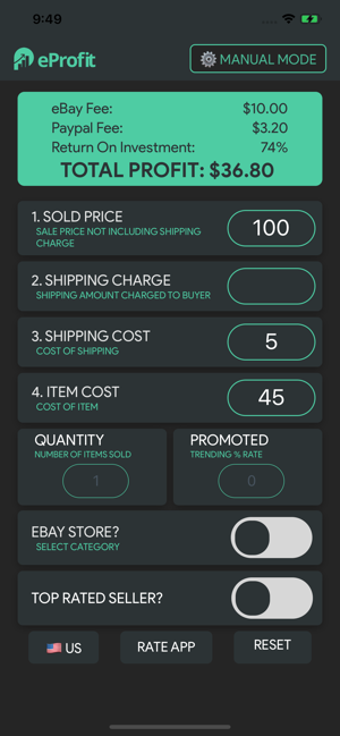 Imagen 2 para eProfit eBay Profit Calcu…