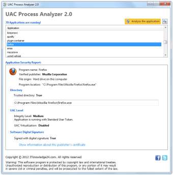 Image 0 for UAC Process Analyzer