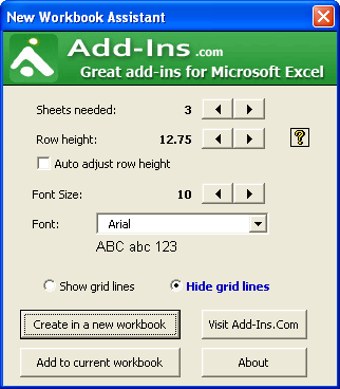 Imagen 0 para New Workbook Assistant