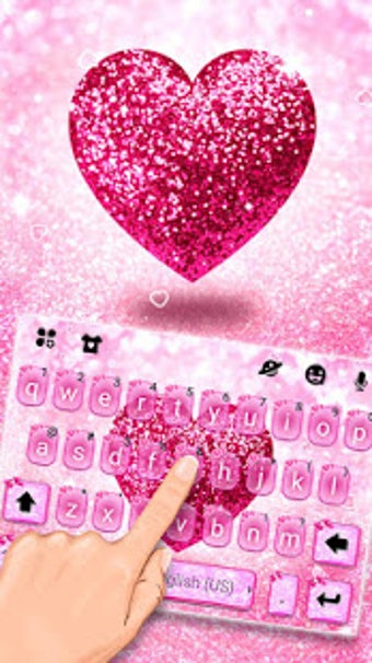 Image 0 for Pink Glitter Heart Keyboa…